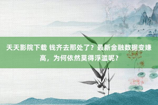 天天影院下载 钱齐去那处了？最新金融数据变嫌高，为何依然莫得浮滥呢？