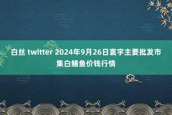 白丝 twitter 2024年9月26日寰宇主要批发市集白鳝鱼价钱行情