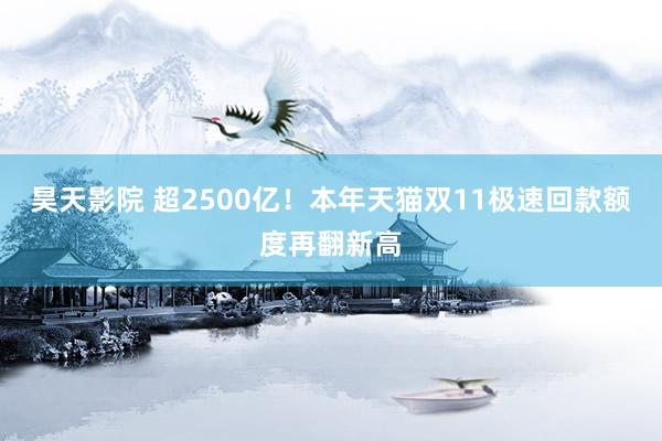 昊天影院 超2500亿！本年天猫双11极速回款额度再翻新高