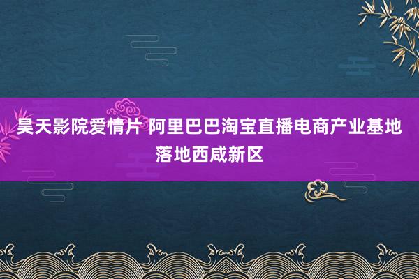 昊天影院爱情片 阿里巴巴淘宝直播电商产业基地落地西咸新区