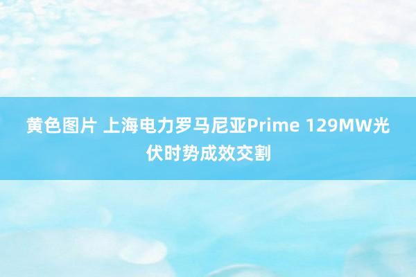 黄色图片 上海电力罗马尼亚Prime 129MW光伏时势成效交割