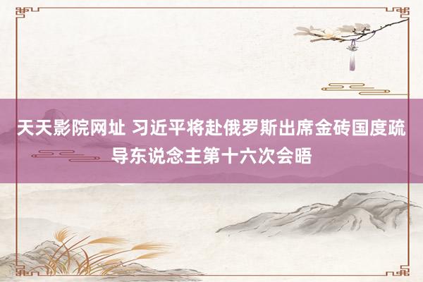 天天影院网址 习近平将赴俄罗斯出席金砖国度疏导东说念主第十六次会晤