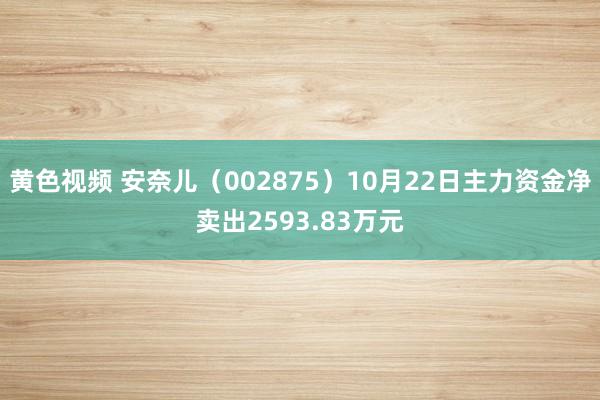 黄色视频 安奈儿（002875）10月22日主力资金净卖出2593.83万元