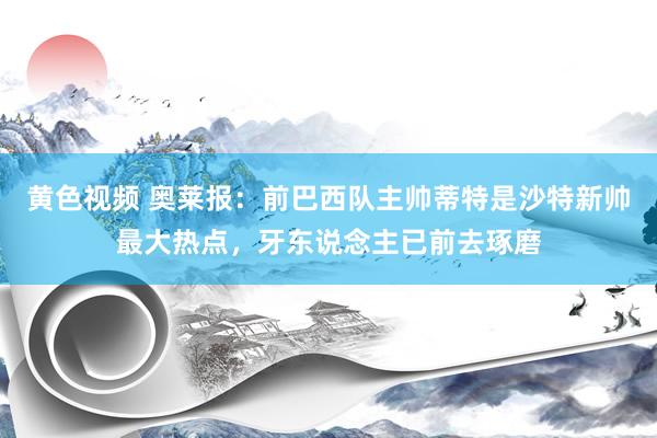 黄色视频 奥莱报：前巴西队主帅蒂特是沙特新帅最大热点，牙东说念主已前去琢磨