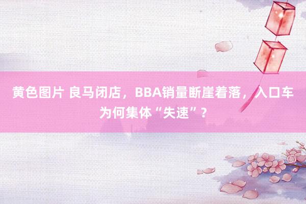 黄色图片 良马闭店，BBA销量断崖着落，入口车为何集体“失速”？