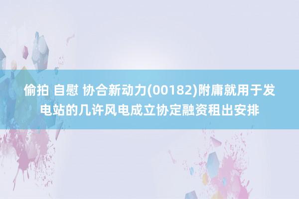 偷拍 自慰 协合新动力(00182)附庸就用于发电站的几许风电成立协定融资租出安排