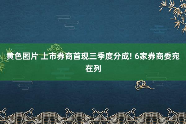 黄色图片 上市券商首现三季度分成! 6家券商委宛在列