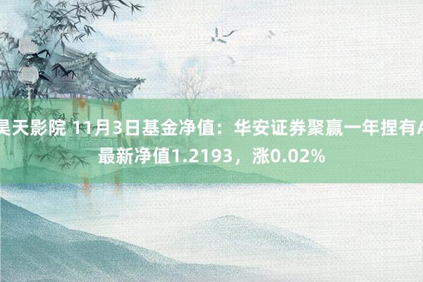 昊天影院 11月3日基金净值：华安证券聚赢一年捏有A最新净值1.2193，涨0.02%