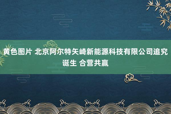 黄色图片 北京阿尔特矢崎新能源科技有限公司追究诞生 合营共赢