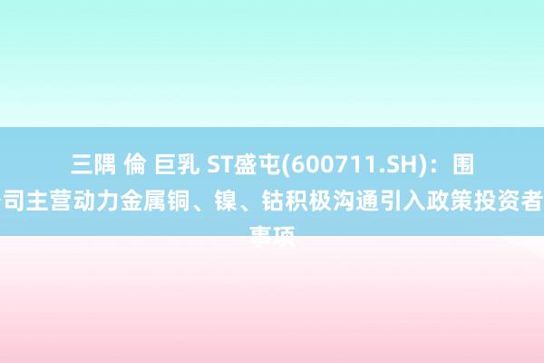 三隅 倫 巨乳 ST盛屯(600711.SH)：围绕公司主营