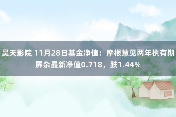 昊天影院 11月28日基金净值：摩根慧见两年执有期羼杂最新净值0.718，跌1.44%