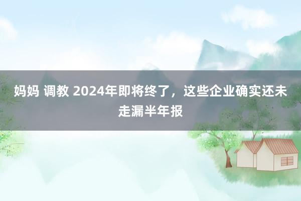 妈妈 调教 2024年即将终了，这些企业确实还未走漏半年报