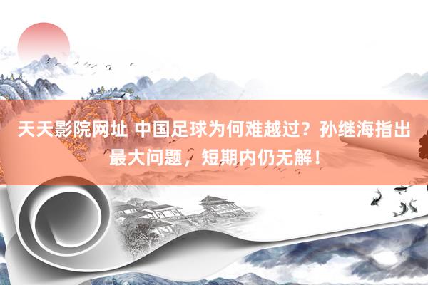 天天影院网址 中国足球为何难越过？孙继海指出最大问题，短期内仍无解！