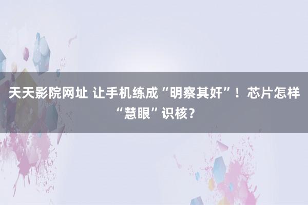 天天影院网址 让手机练成“明察其奸”！芯片怎样“慧眼”识核？