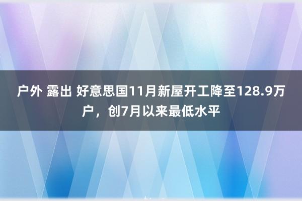 户外 露出 好意思国11月新屋开工降至128.9万户，创7月以来最低水平