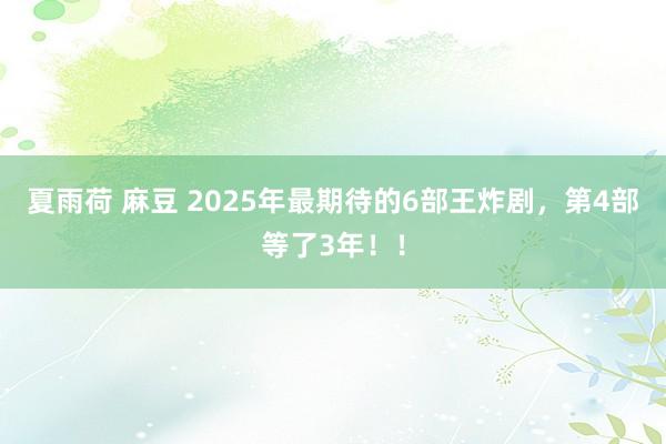 夏雨荷 麻豆 2025年最期待的6部王炸剧，第4部等了3年！！