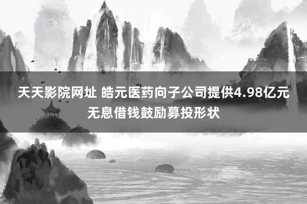 天天影院网址 皓元医药向子公司提供4.98亿元无息借钱鼓励募投形状