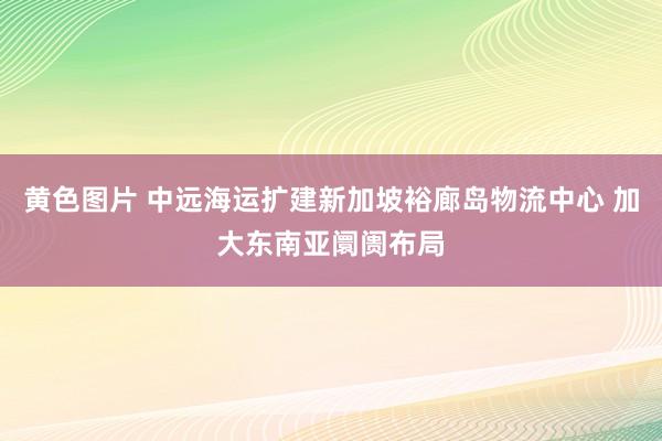 黄色图片 中远海运扩建新加坡裕廊岛物流中心 加大东南亚阛阓布局