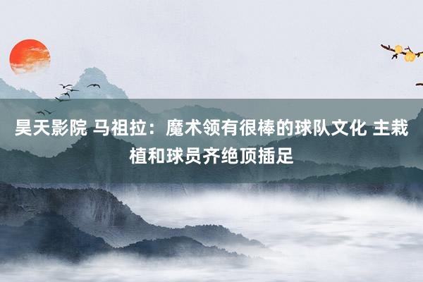 昊天影院 马祖拉：魔术领有很棒的球队文化 主栽植和球员齐绝顶插足