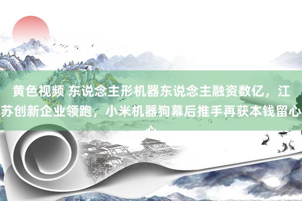 黄色视频 东说念主形机器东说念主融资数亿，江苏创新企业领跑，小米机器狗幕后推手再获本钱留心