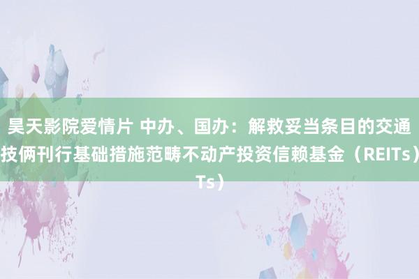 昊天影院爱情片 中办、国办：解救妥当条目的交通技俩刊行基础措施范畴不动产投资信赖基金（REITs）