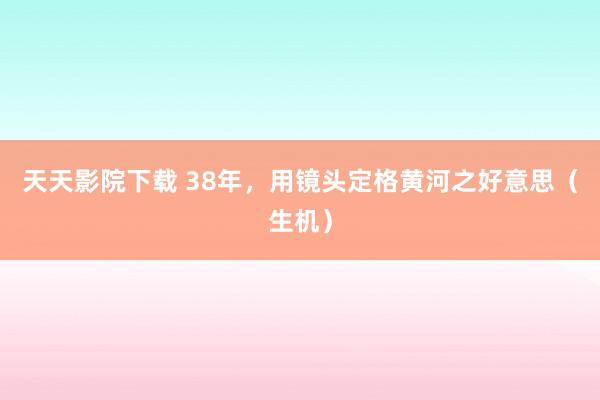 天天影院下载 38年，用镜头定格黄河之好意思（生机）