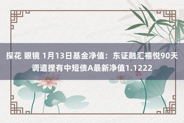 探花 眼镜 1月13日基金净值：东证融汇禧悦90天调遣捏有中短债A最新净值1.1222