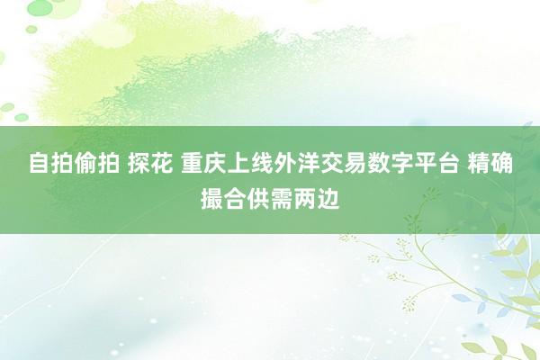 自拍偷拍 探花 重庆上线外洋交易数字平台 精确撮合供需两边