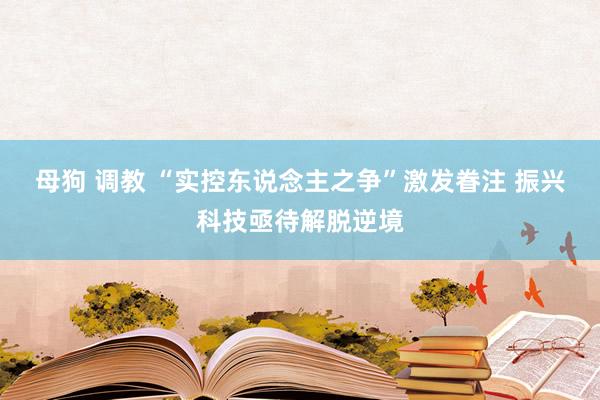 母狗 调教 “实控东说念主之争”激发眷注 振兴科技亟待解脱逆