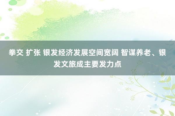 拳交 扩张 银发经济发展空间宽阔 智谋养老、银发文旅成主要发力点